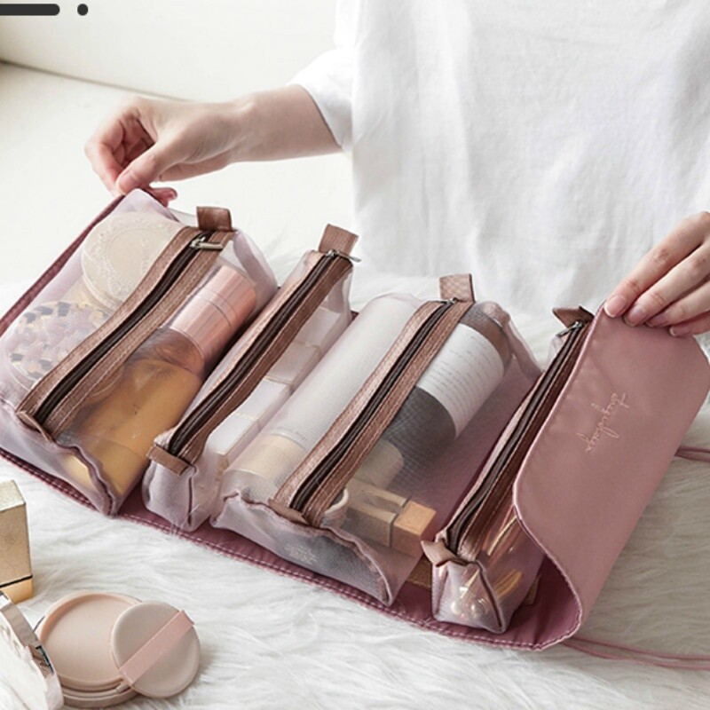 Women Cosmetic Bag Make Up Storage Pouch Travel Organizer Folding