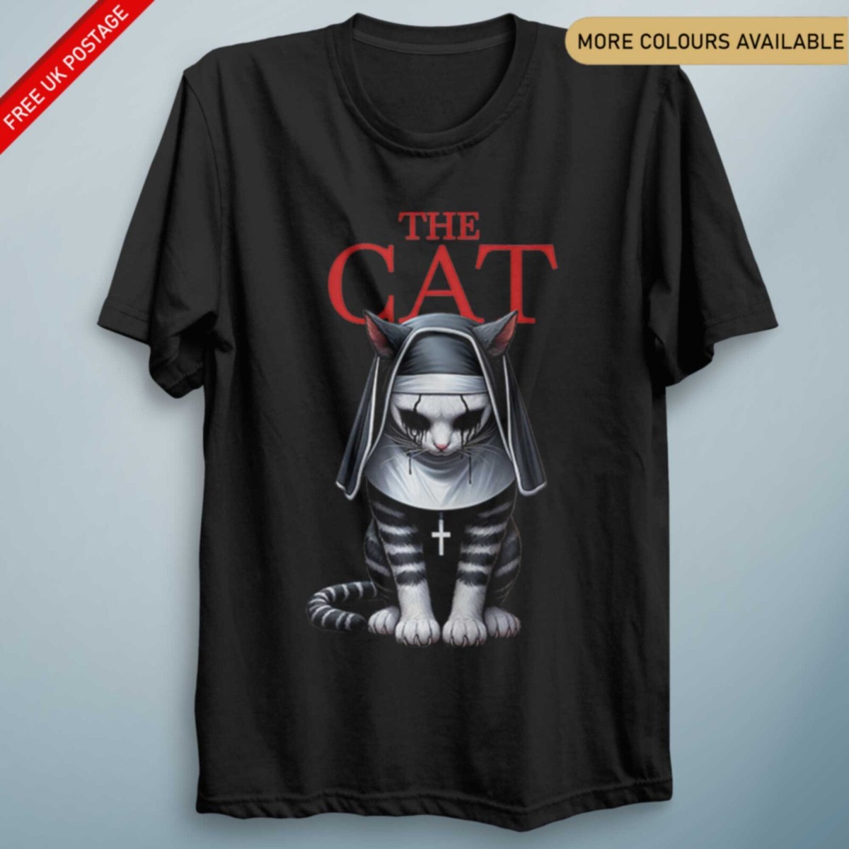 The Cat Funny T Shirt Halloween Costume Gothic Tee Kids Adult Tee