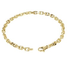 14k Yellow Gold Solid Handmade Link Anchor Chain Bracelet 9" 4.5mm 16.6 grams