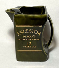 ANCESTOR DEWER'S SCOTCH~ 28 Oz. Olive/Gold Glazed BAR WATER JUG~ Wade of England