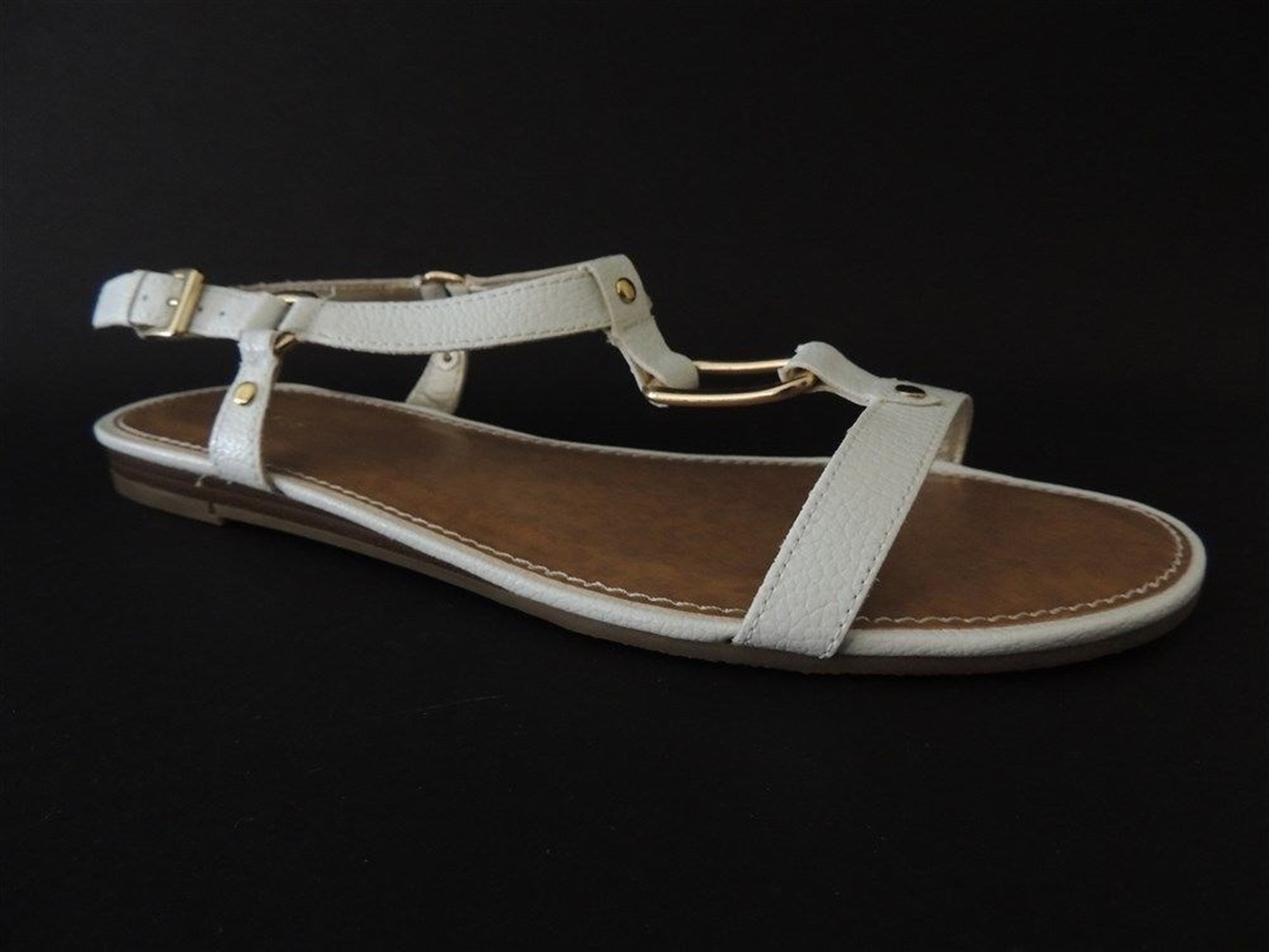 white open toe flats