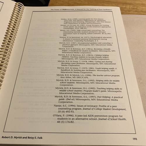 The Power of Peervention: Manual for the Peer Facilitators: Spiral Paperback - Picture 19 of 19