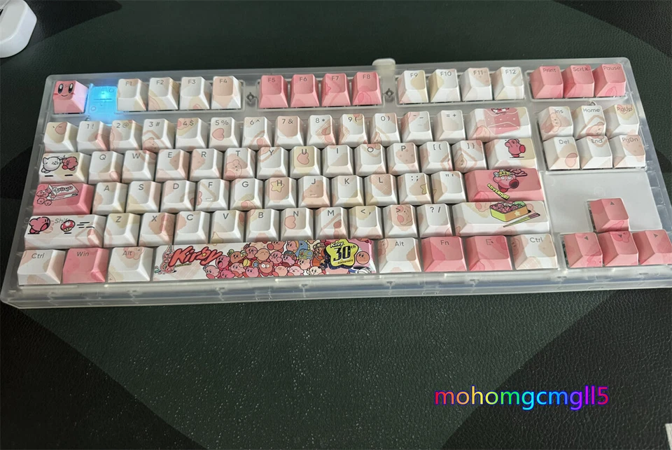 Pink Kirby Theme Keycaps OEM Cherry Height PBT For Mechanica keyboard 108 PCS - Image 2 of 4