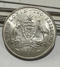 Australian 1936 FLORIN unc. +