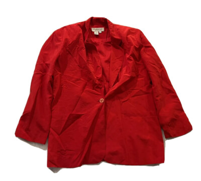 Essential Elements Size M Jacket Silk Padded Length 31  Pockets Button #ST10
