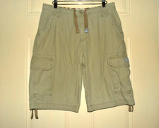 Urban Up Pipeline Cargo Shorts Drawstring Boys Sz 16 Khaki GC 