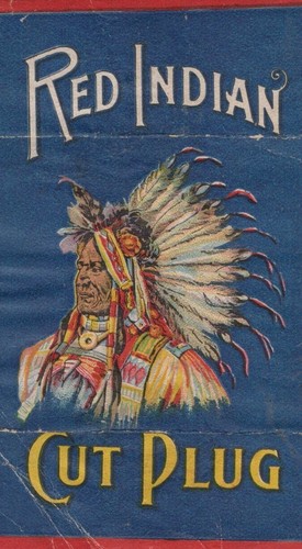 Antique Red Indian Cut Blue Tobacco Label 1800's M3z - Picture 2 of 3