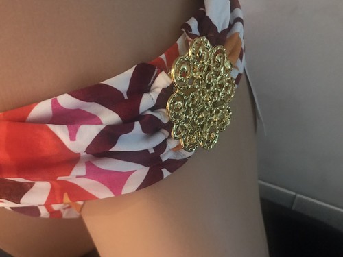 NWT $192 TRINA TURK RED OGEE Bandeau Top Banded Sash Bottom W/GOLD SZ 10 - Picture 5 of 12