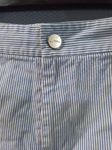 Lauren Active Ralph Lauren Size 16 White Blue Striped Bermuda Shorts - Picture 2 of 7