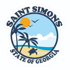 Saint Simons Island Georgia Sticker Decal Bumper Sticker