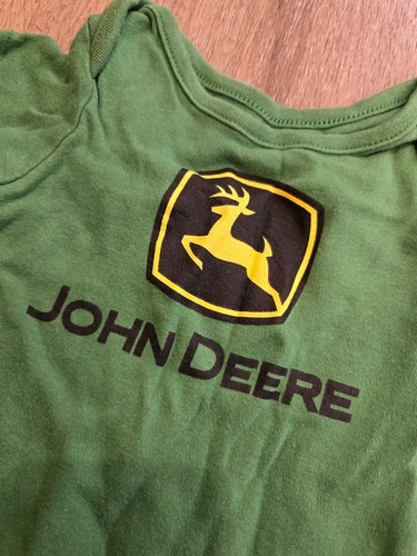 John Deere Traktor Logo grün Baby Einteiler Anzug - Größe 3-6 Monate - Bild 2 von 4