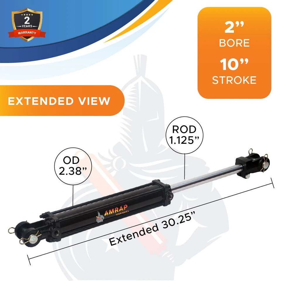2x10 Hydraulic Cylinder 2" Bore 10" Stroke Double Acting Tie-Rod Cylinder - SAE - Image 2 of 4