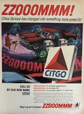 Citgo Oil Company Zoooooommm Power Cities Service Oil Co Vintage Print Ad 1965