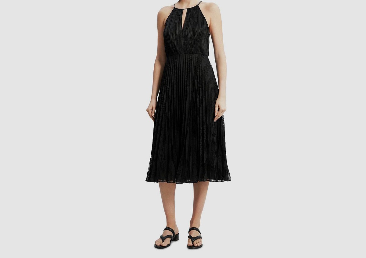 theory sleeveless fit & flare midi dress Theory Cable-Knit Wool-Blend Fit & Flare Midi-Dress