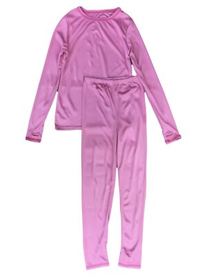 Cuddl Duds Chill Chasers Girls Solid Pink Thermal Underwear Base Layer  Large