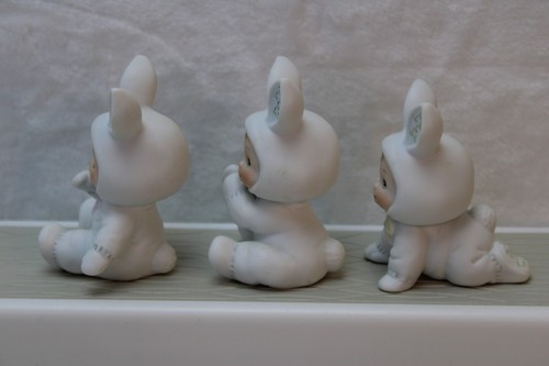 Morehead Enesco Li'l Luv Bunting Child in Bunny Suit Figurine 2" 1984 Taiwan Lot - Picture 6 of 9
