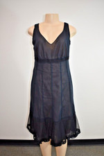 Akris Black Cotton Chiffon Cocktail Dress Size 10 US On Sale sz