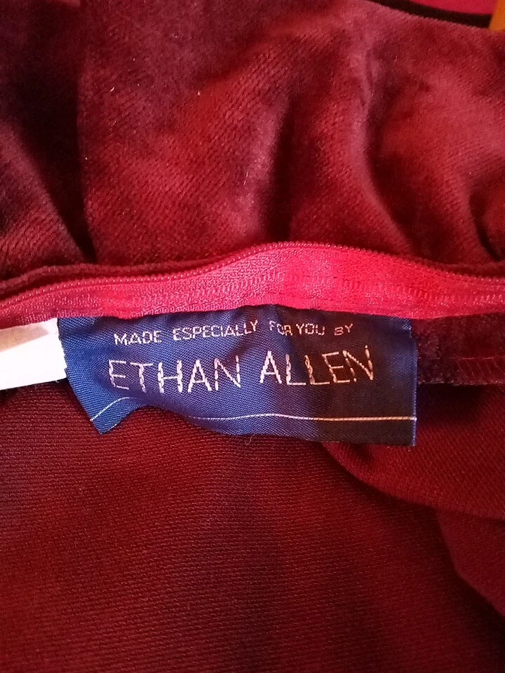 Velvet Pillow Covers ,Ethan Allen,20x20 Burgundy Ruffle Edge - Image 2 of 4