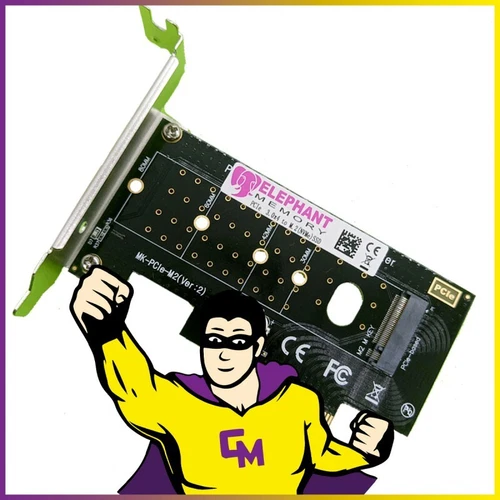 Carte adaptateur PCIe Support M2 NVME SSD Convertisseur Elephant Memory