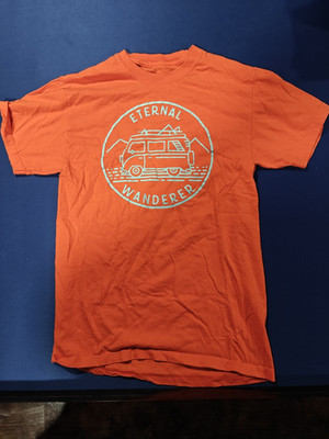 Bioworld Eternal Wanderer Orange Graphic Cotton Crew Neck Tee Shirt Men s S