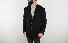 Men's Corneliani Wool Cashmere Blazer Black Sport Coat IT52 8 R XL Made in Italy