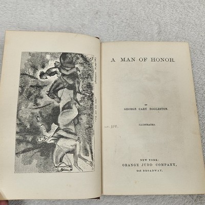 1873 A Man Of Honor By George Cary Eggleston Illustrated HC Orange Judd Company