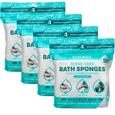 Disposable No Rinse Bathing Wipes for Sensitive Skin - All-in-1 Single Use Showe