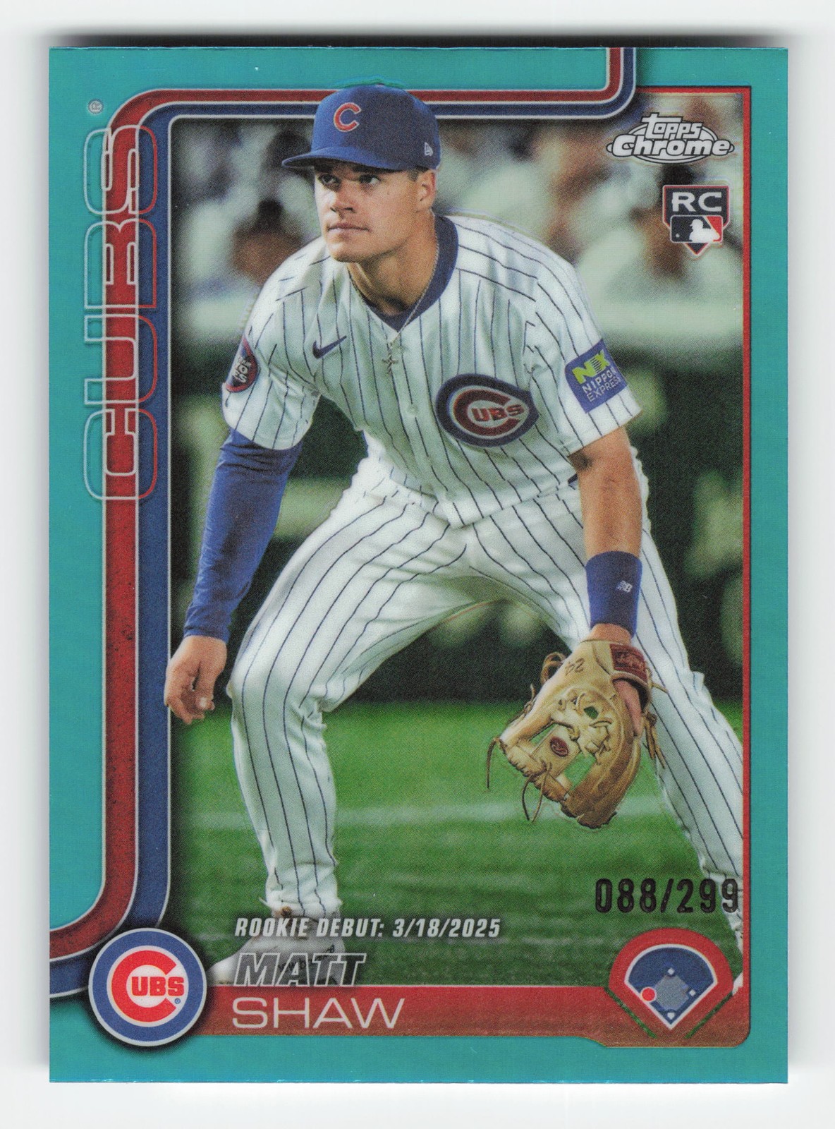 2025 Topps Chrome Update #USC135 Matt Shaw Teal Refractors #/299