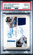 2022 Topps Definitive Christian Yelich Robin Yount Dual Auto Relic # /35 PSA 8