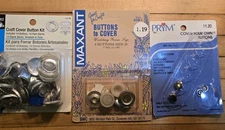 Vintage Lot Of Cover Buttons Kits Button Covers