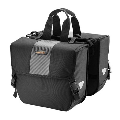 HECKTASCHE FAHRRAD DOPPEL IBERA VERSTELLBAR SCHWARZ 24L UNIVERSAL BEFESTIGUNG