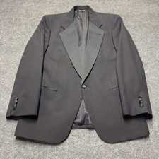 Vintage 80s Christian Dior Monsieur Black Tuxedo Jacket 40S Formal Blazer Satin