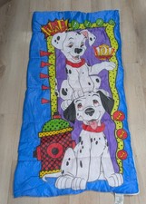 Vintage 90s Walt Disney's 101 Dalmatians Child's Blue Sleeping Bag 57"x30"