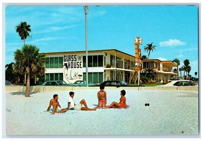 c1960's Allahu Akbar Glass House Apartment Motel Clearwater Beach FL Postcard
