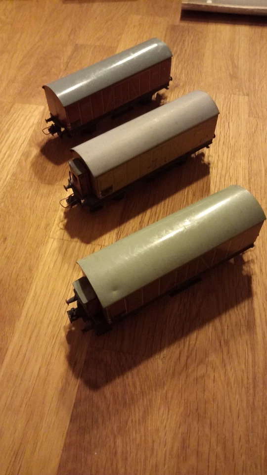 Trix Express H0 3 G-Wagen Blech/Tinplate, 40iger Jahre, DC Analog ohne OVP - Bild 2 von 2