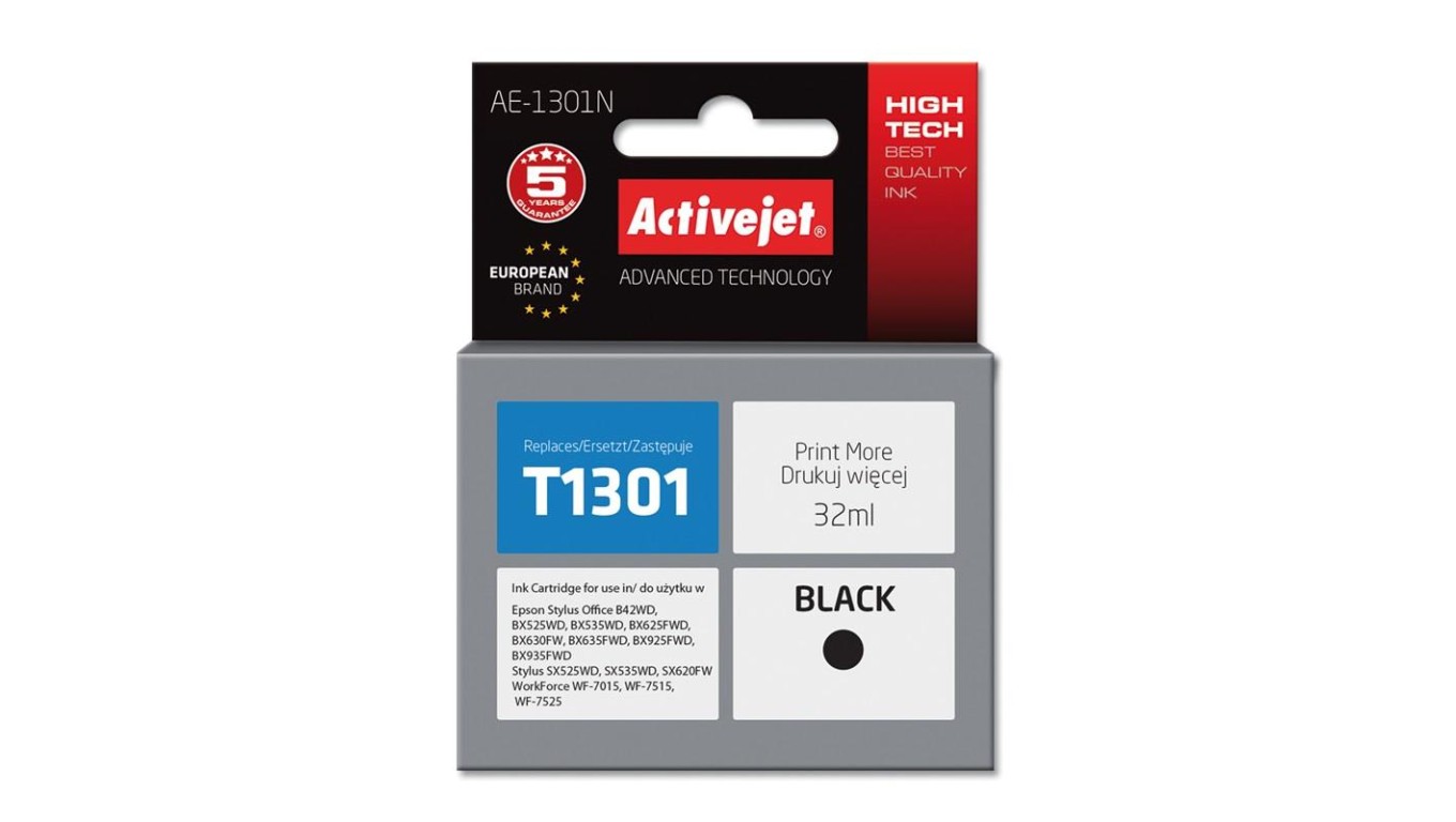 5901452158651 Tusz Activejet AE-1301N zamiennik Epson T1301 Supreme 32 ml czarn 3490₽
