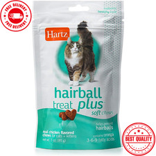 Hartz Hairball Remedy Plus Chicken Flavored Soft Chews for Cats and Kittens 3 Oz