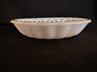 Vintage Poss Anchor Hocking Milk Glass Divided Dish W/ Scalloped Edge & Gold Dot — photo 3