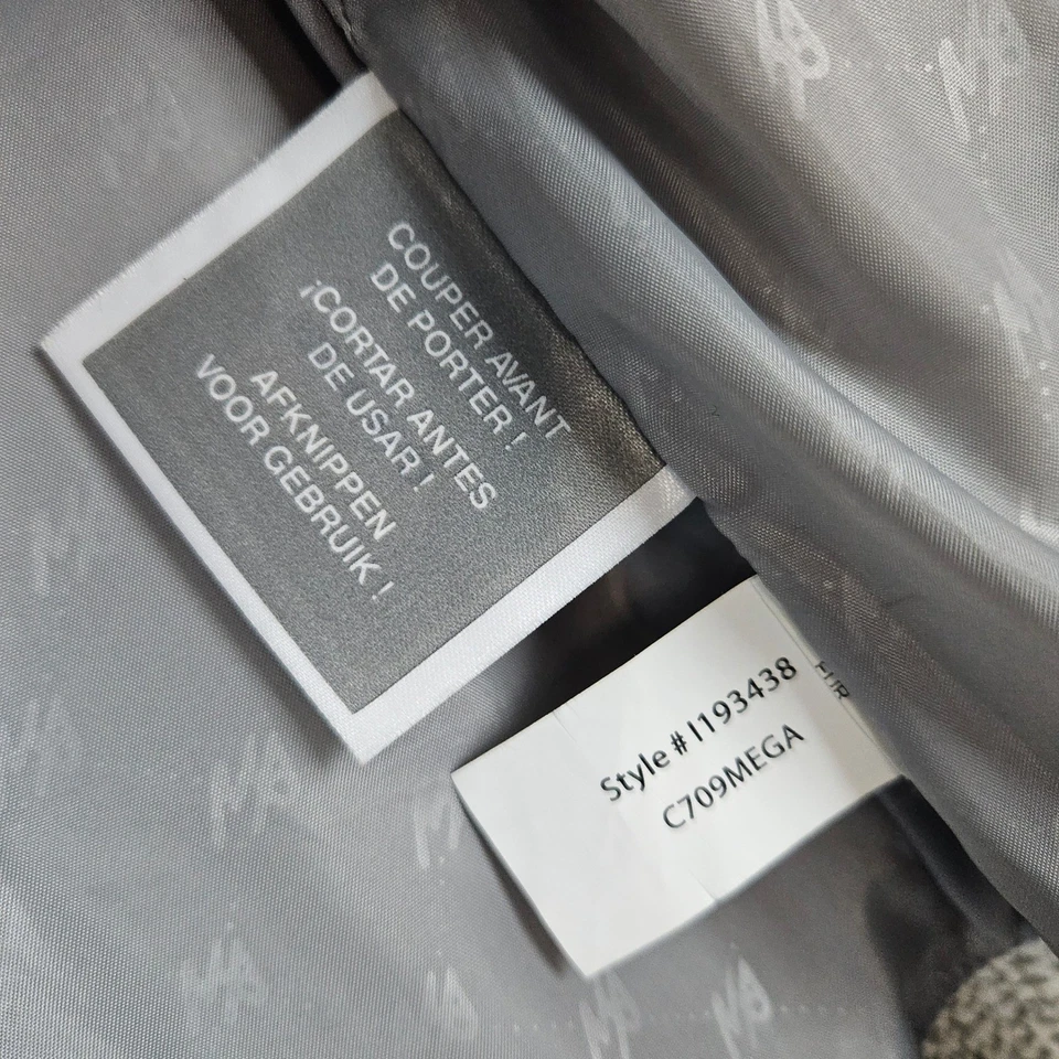 Chaqueta Blazer Tex by Max Azria Para Mujer Talla M Gris Tweed Doble Pecho Carrera Foto 4 de 4