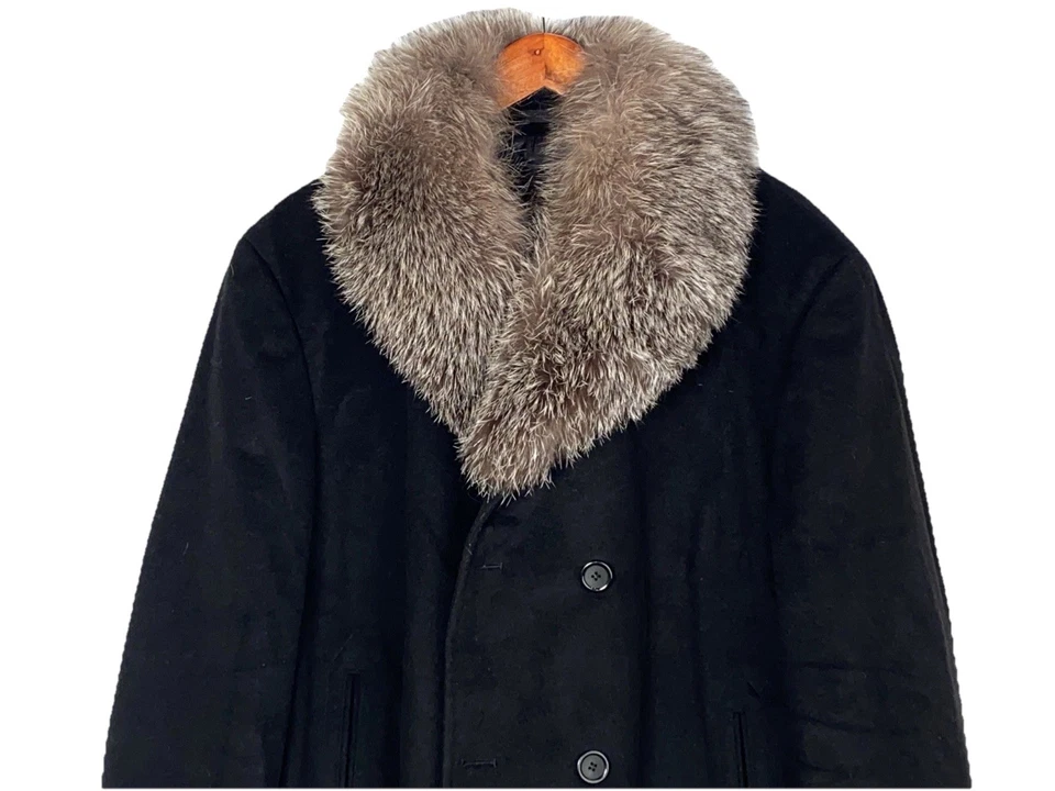 Abrigo para mujer Calvin Klein mediano negro lana imitación piel cuello abrigo nuevo Foto 2 de 4