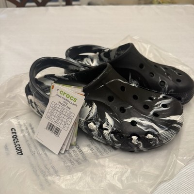 Crocs Baya Marbled Pouch Men and Women's Clog Black/White 210327-066 BRAND NEW 