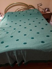 Vintage Cabin Crafts MCM Queen Chenille Narzuta na łóżko Pokrowiec na łóżko Zielony wygląd 89"× 62"