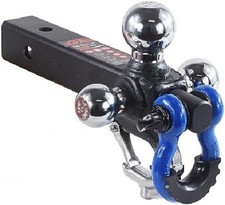 Tri-ball Hitch Mount W Shackle Hook For Trailer 2 Receiver Tow Capacity Tri-ball Hitch Mount W Shackle Hook For Trailer 2 Receiver Tow Capacity