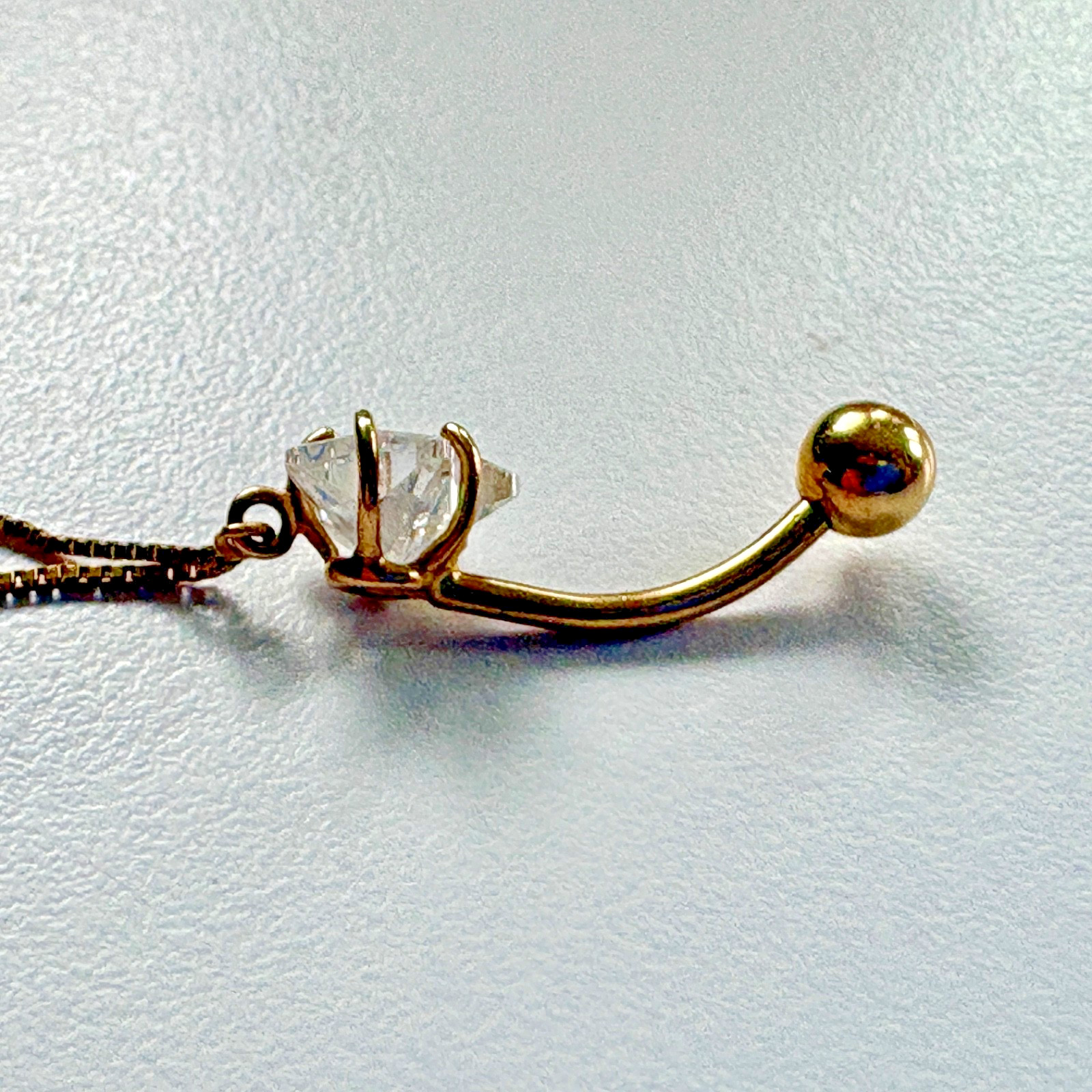 Solid 14k Yellow Gold belly NAVAL Body button rin… - image 3