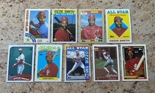 Lot (9) Ozzie Smith Topps 1984 1986 1987 1988 1989 1990 1991 1992 Baseball Cards