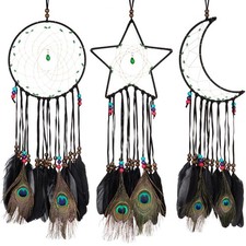 3 Pcs Dream Catcher for Adult Room Bedroom with Moon Sun Star Design Handmade...
