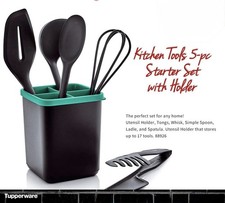 Tupperware Set Utensili da Cucina Preparazione Utensili con Supporto Nuovo