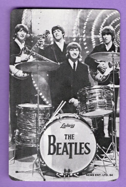 1 Single Swap Playing Card EARLY VINTAGE PHOTO THE BEATLES NEMS ENT 1964 MINT
