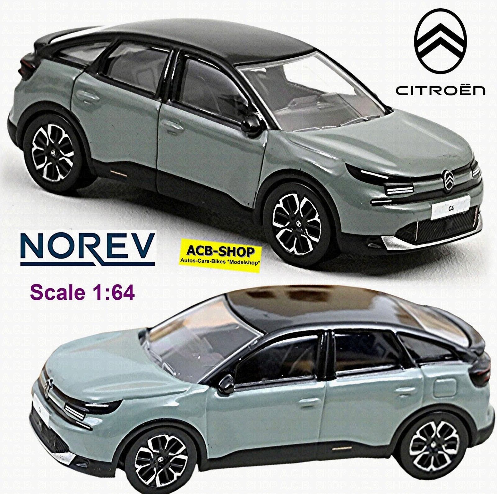Citroën C4 Facelift 2025 Manhattan Green + Black 1:64 Norev 310986