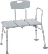 Bath Tub Chair Medical Transfer Bench Shower Seat Adjustable Backrest w/Arms US